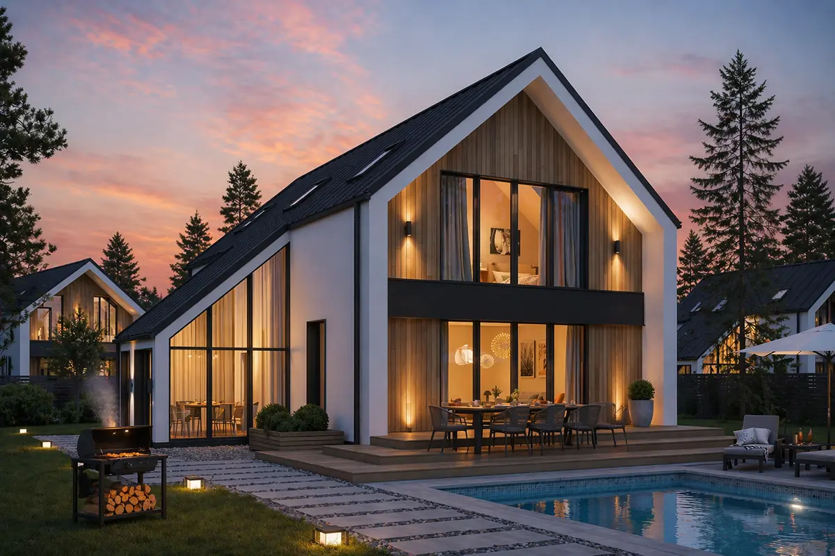 Proiect de casa parter cu mansardă 164 m²: 3 Dormitoare, 2 Bai, Bucatarie deschisa, fara Garaj