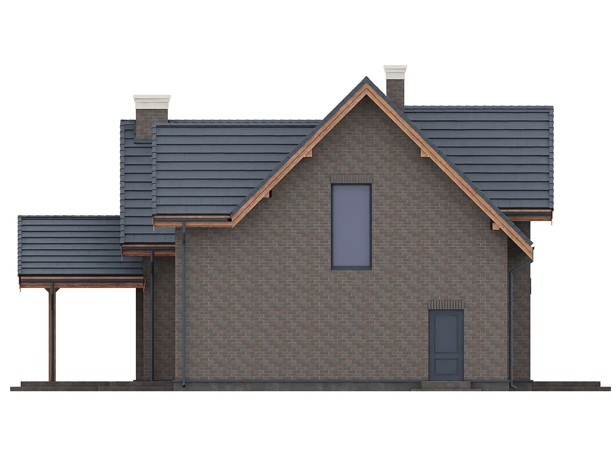 Proiect de casa parter cu mansardă 175 m²: 4 Dormitoare, Birou, 2 Bai, fara Garaj