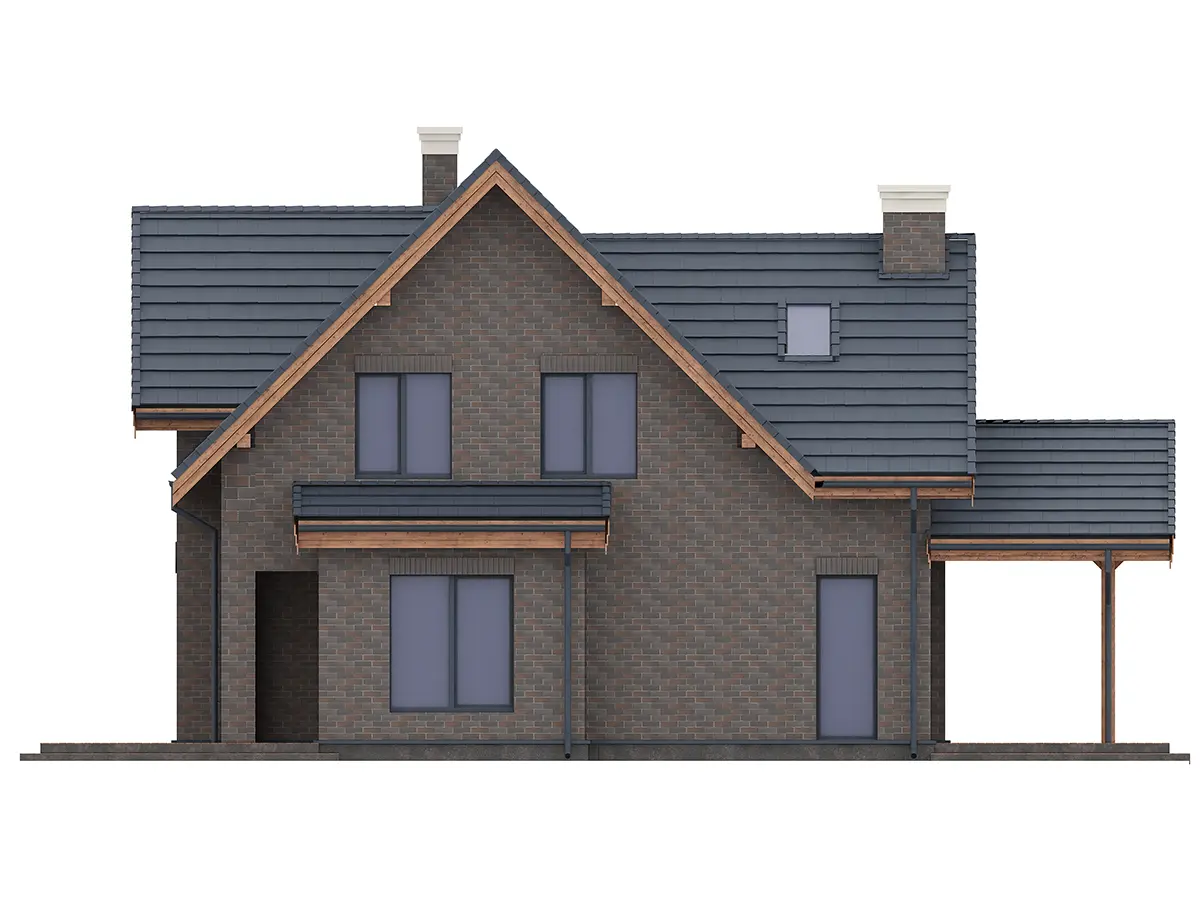 Proiect de casa parter cu mansardă 175 m²: 4 Dormitoare, Birou, 2 Bai, fara Garaj