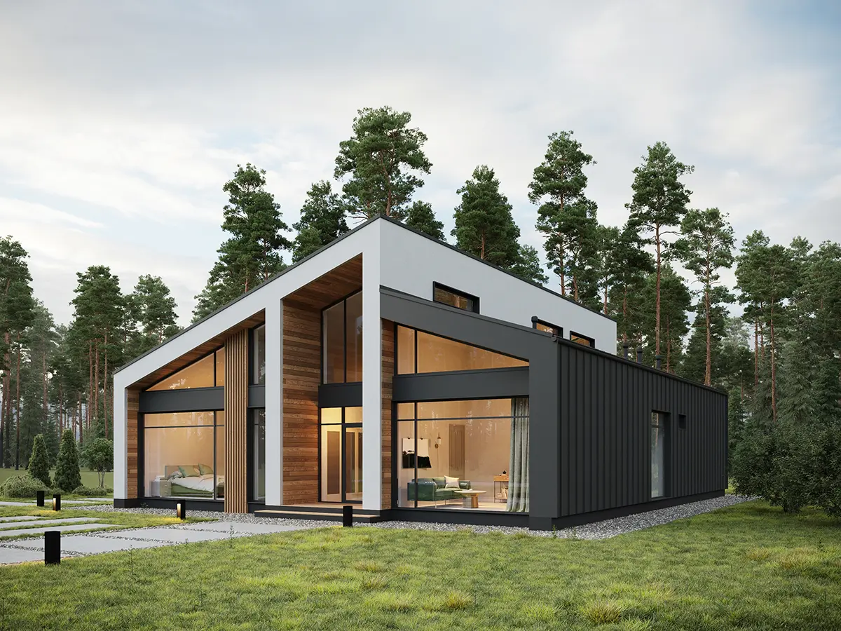 Proiect de casa 212 m²: Parter cu mansardă, 3 Dormitoare, 2 Bai, Bucatarie deschisa
