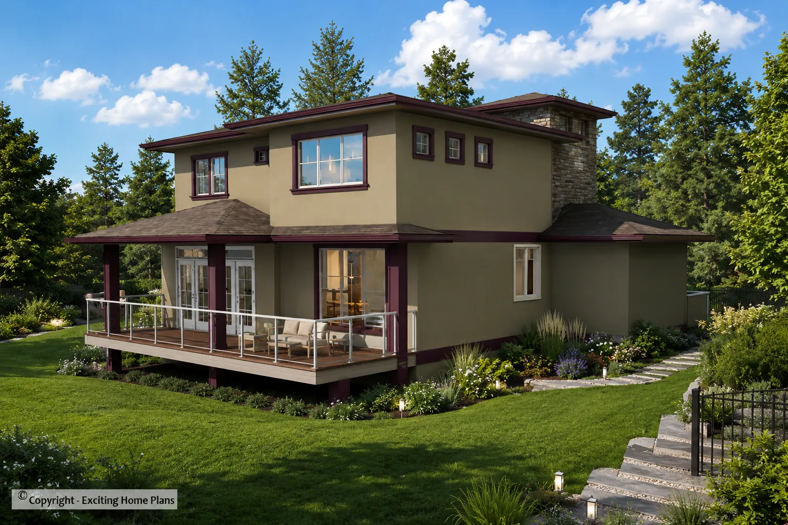 Proiect de casa cu etaj 177 m²: 2 Dormitoare, 2 Bai, Bucatarie deschisa, Garaj