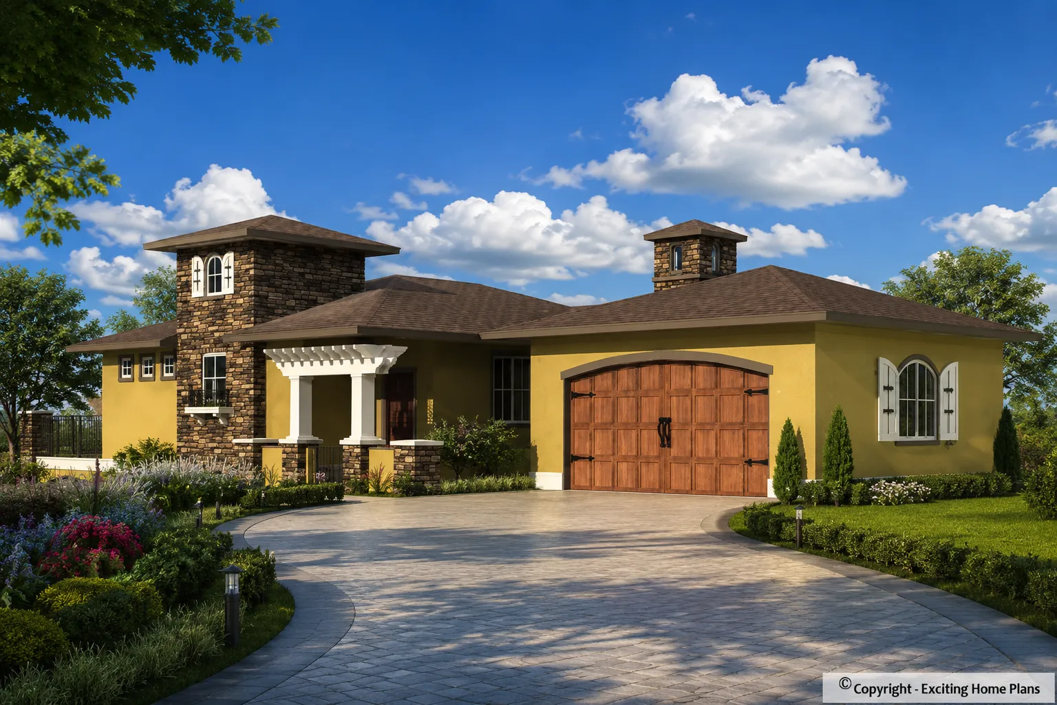 Proiect de casa parter + demisol 226 m²: 3 Dormitoare, 3 Bai, Bucatarie deschisa, Garaj