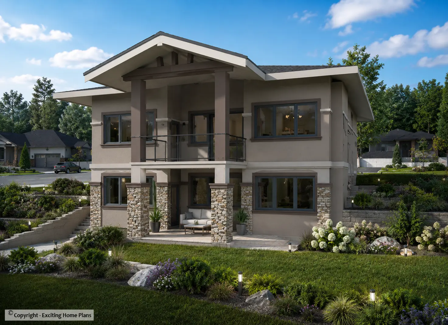 Proiect de casa parter + demisol 173 m²: 5 Dormitoare, 3 Bai, Bucatarie deschisa, Garaj