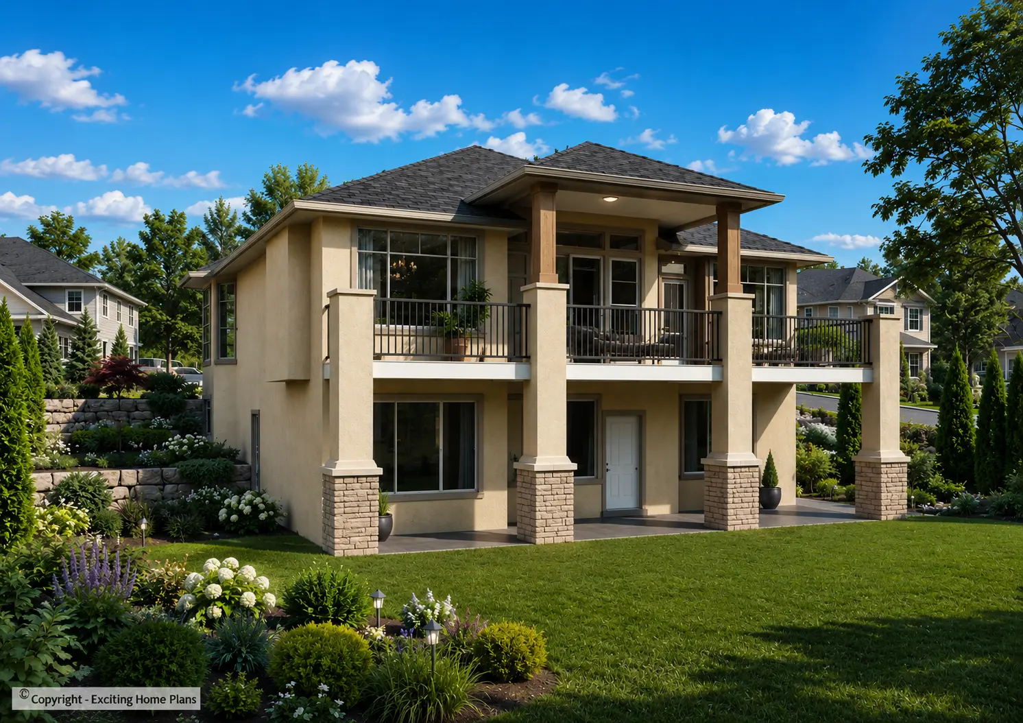 Proiect de casa parter + demisol 305 m²: 3 Dormitoare, 2 Bai, Bucatarie deschisa, Garaj