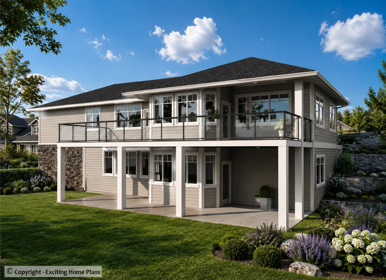 Proiect de casa parter + demisol 357 m²: 3 Dormitoare, Birou, 3 Bai, Bucatarie deschisa, Garaj