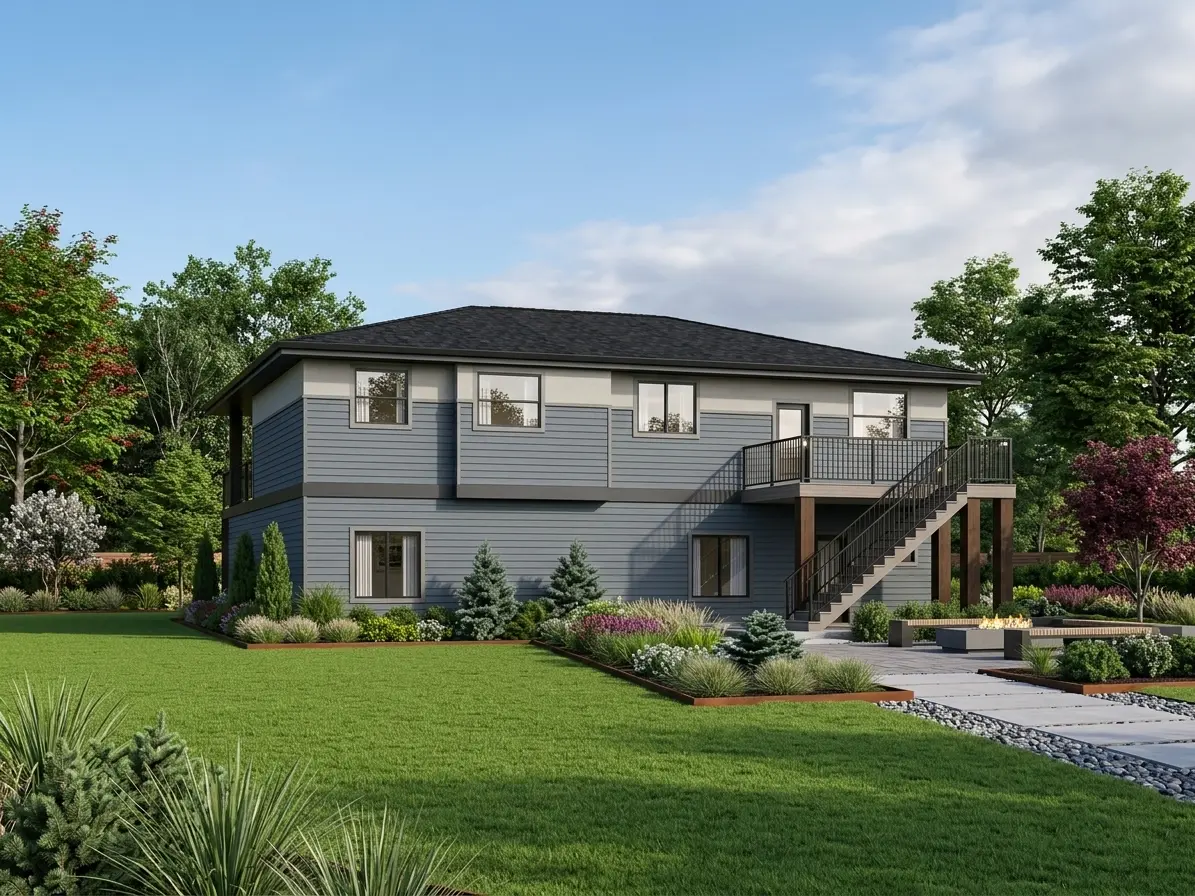 Proiect de casa cu etaj 307 m²: 5 Dormitoare, 3 Bai, Bucatarie deschisa, Garaj