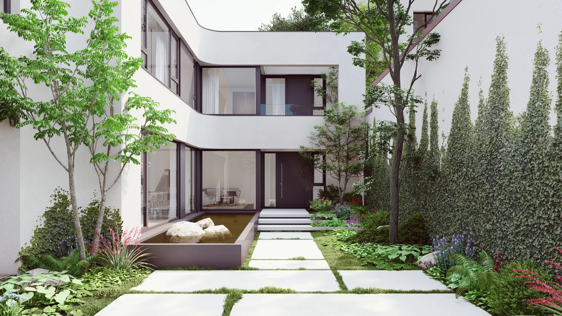 Proiect de casa cu 2 etaje 235 m²: 4 Dormitoare, 3 Bai, fara Garaj