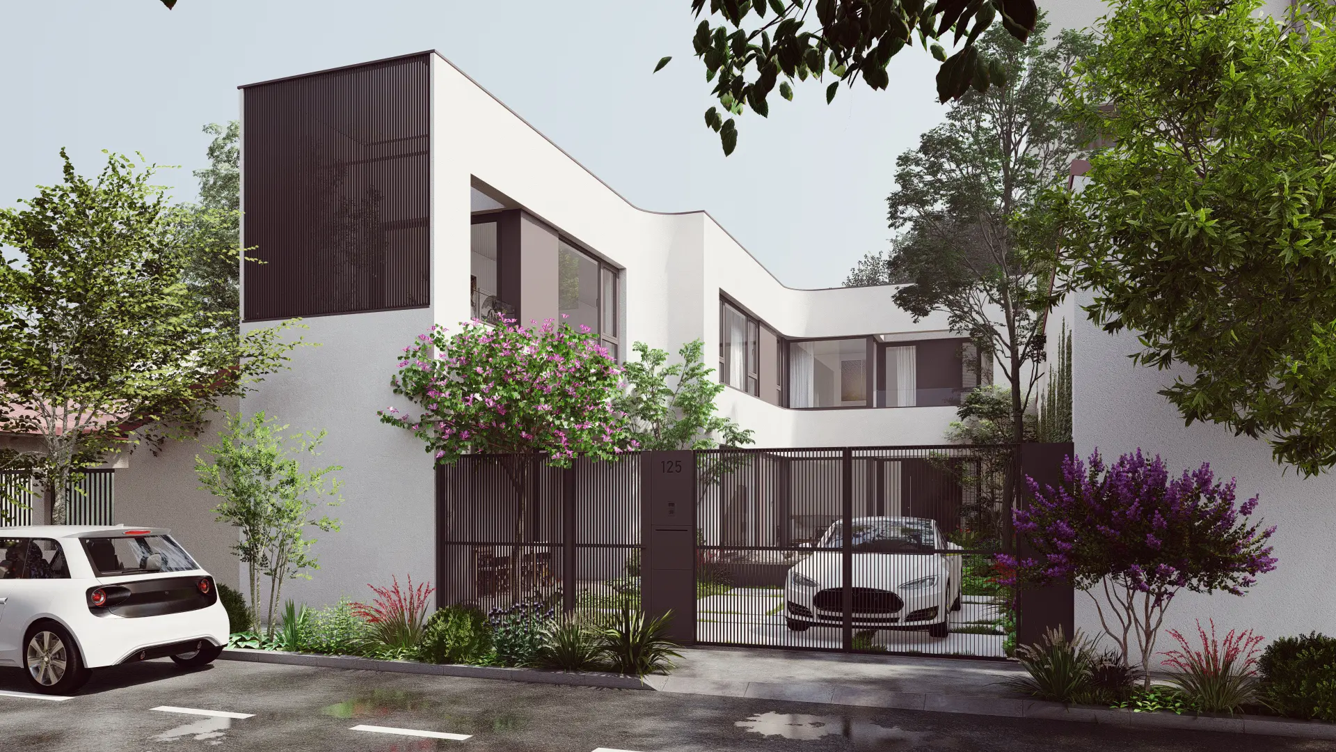 Proiect de casa cu 2 etaje 235 m²: 4 Dormitoare, 3 Bai, fara Garaj