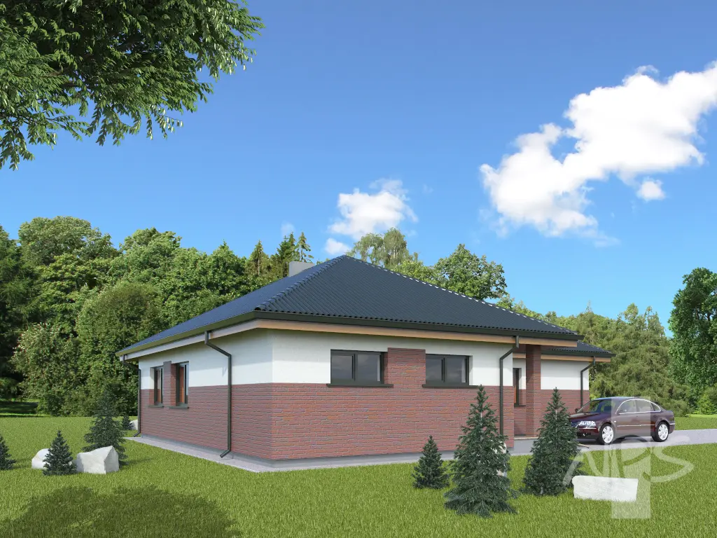 Proiect de casa parter 135 m²: 3 Dormitoare, 1 Bai, fara Garaj