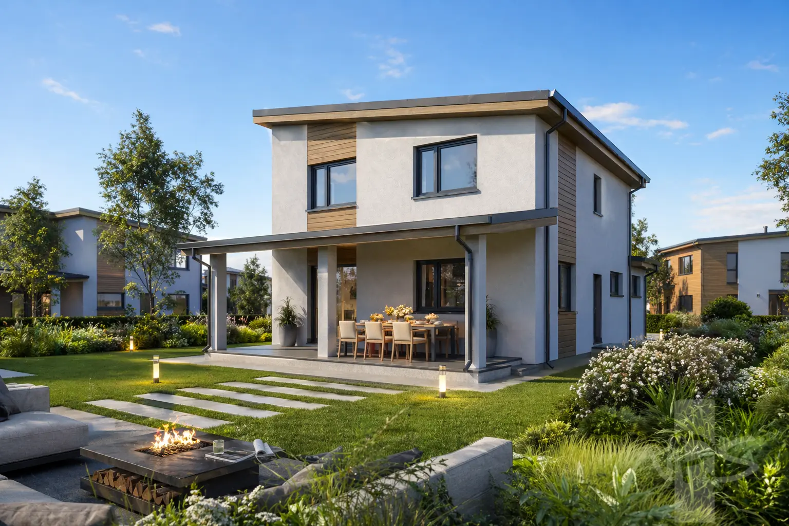 Proiect de casa cu etaj 146 m²: 3 Dormitoare, 2 Bai, Garaj