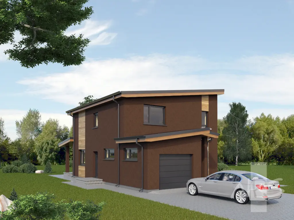 Proiect de casa cu etaj 146 m²: 3 Dormitoare, 2 Bai, Garaj