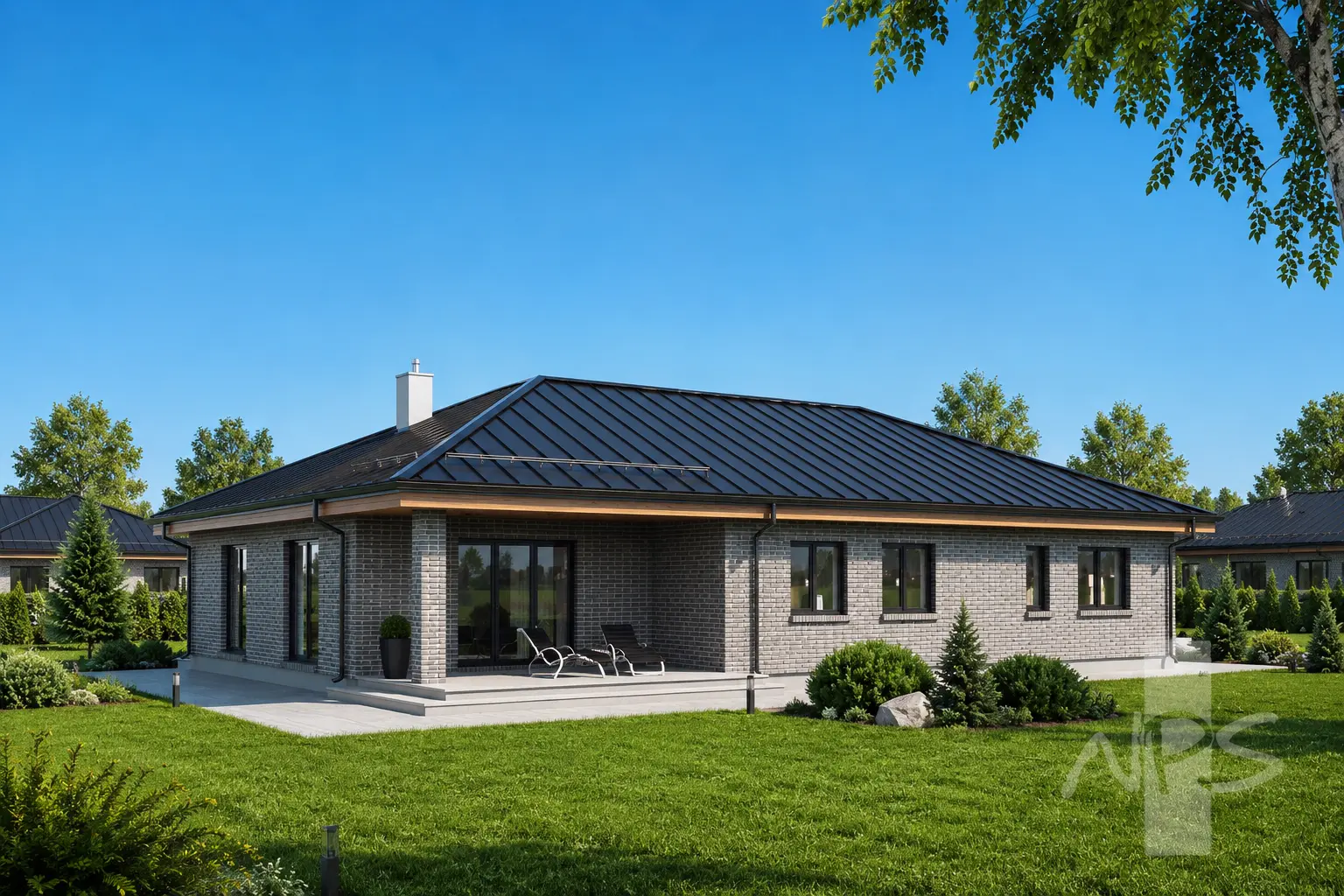 Proiect de casa parter 161 m²: 3 Dormitoare, 2 Bai, fara Garaj
