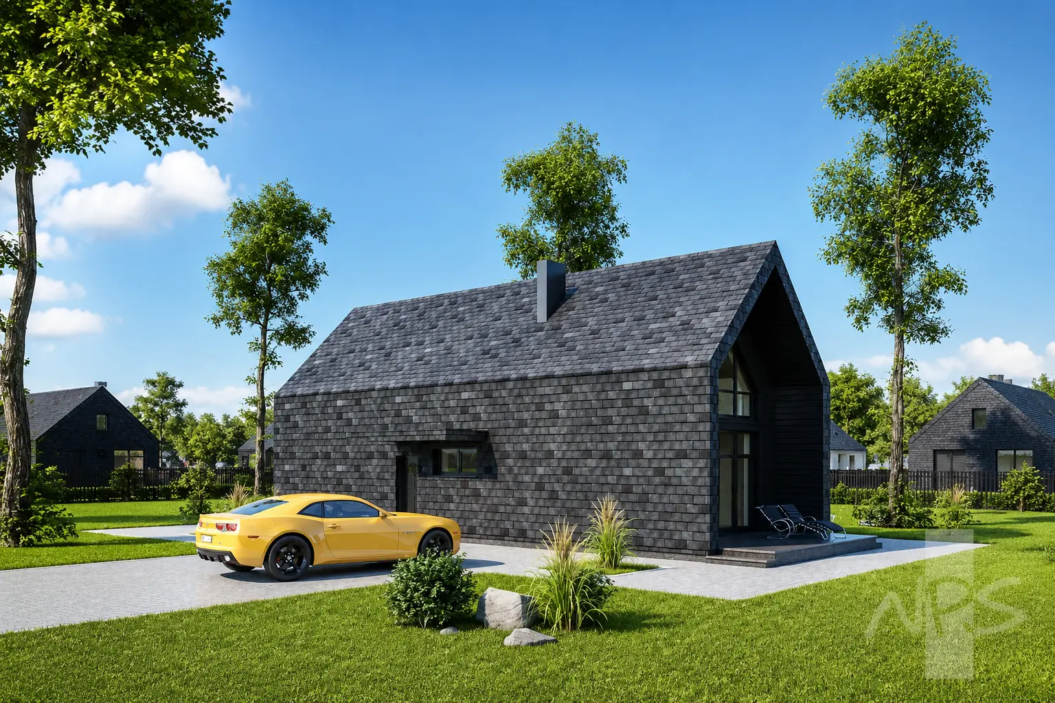 Proiect de casa parter cu mansardă 128 m²: 2 Dormitoare, 2 Bai, fara Garaj