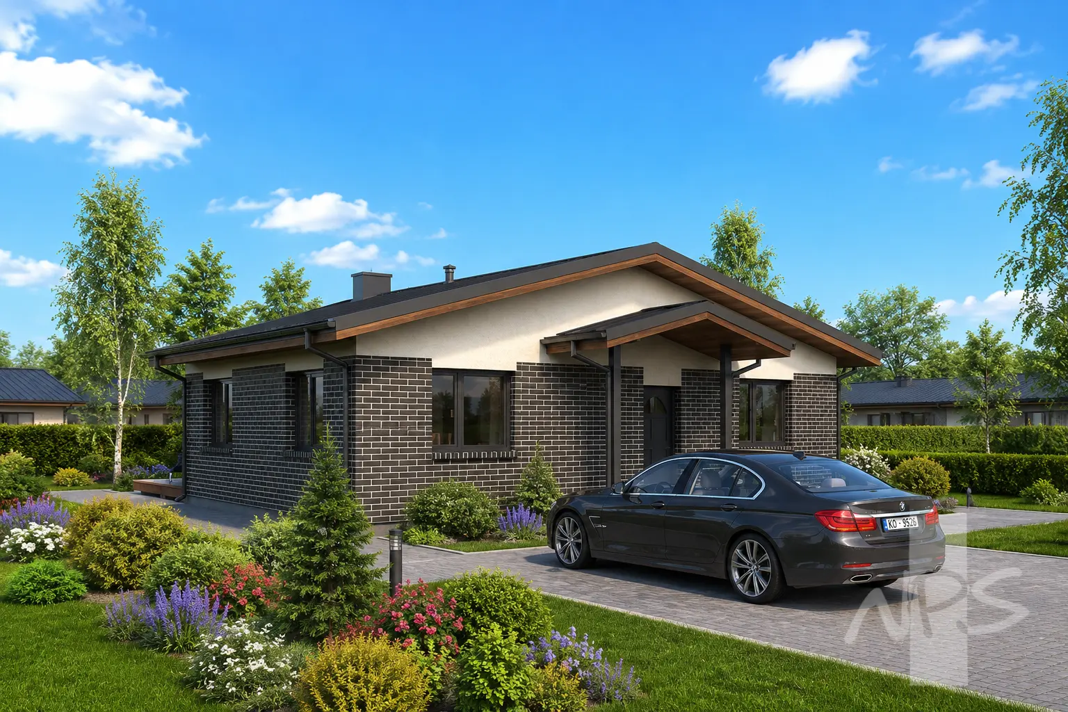 Proiect de casa parter 116 m²: 3 Dormitoare, 2 Bai, fara Garaj