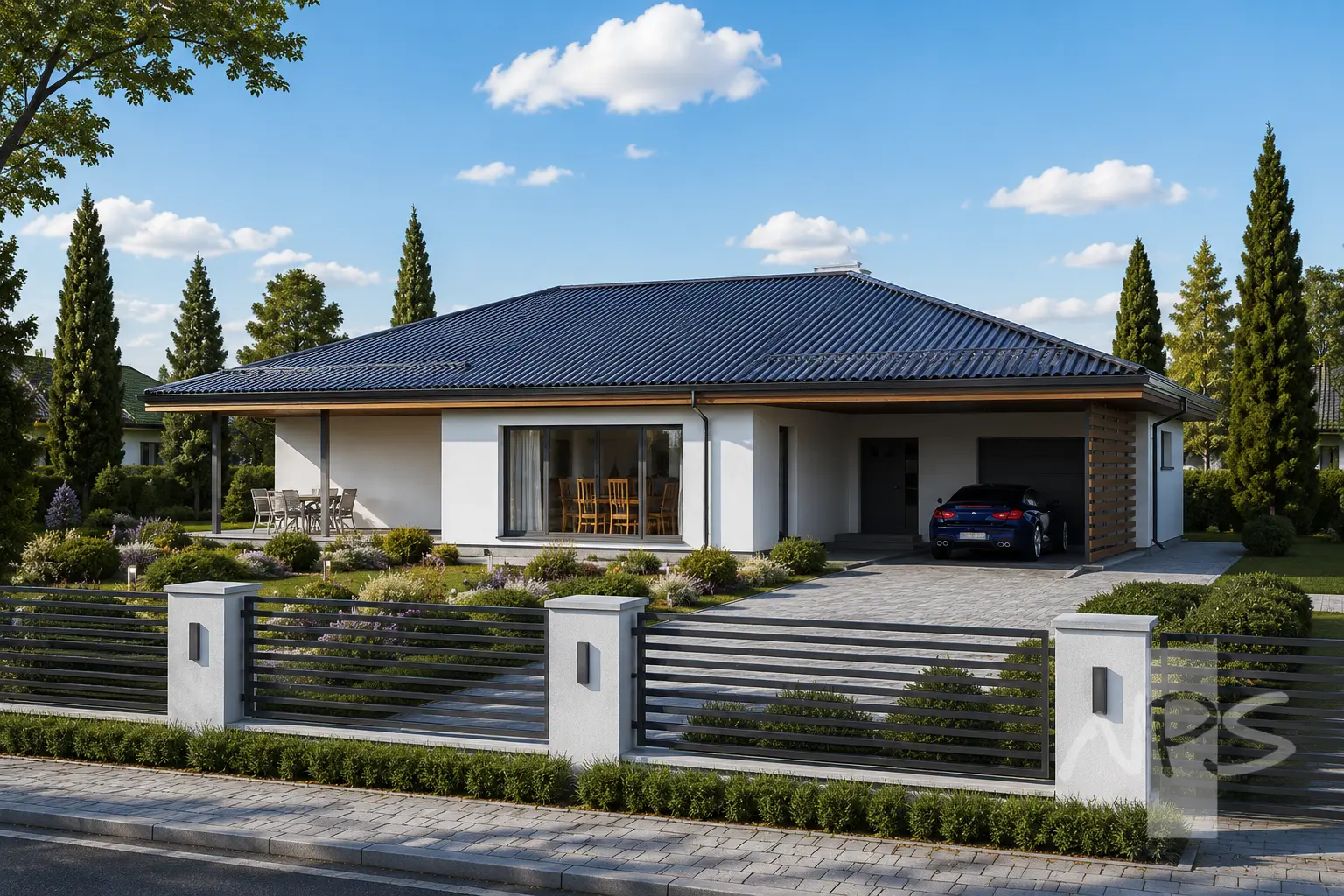 Proiect de casa parter 161 m²: 3 Dormitoare, 2 Bai, fara Garaj