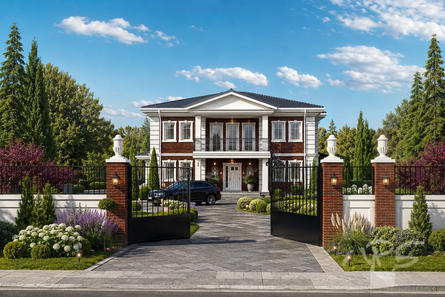 Proiect de casa cu etaj 233 m²: 3 Dormitoare, Birou, 3 Bai, Bucatarie deschisa, Garaj