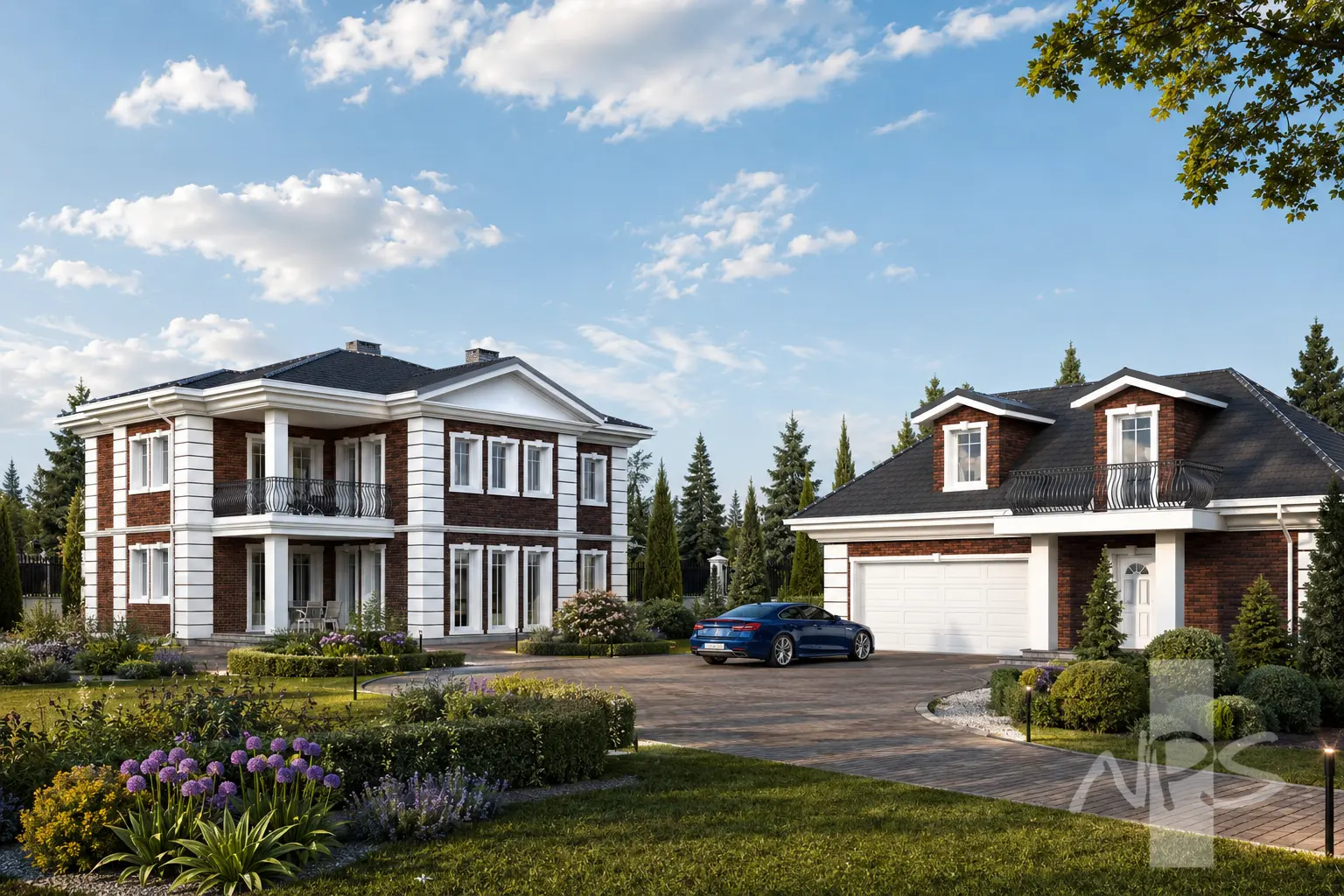 Proiect de casa cu etaj 233 m²: 3 Dormitoare, Birou, 3 Bai, Bucatarie deschisa, Garaj