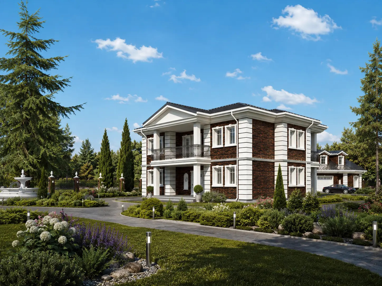 Proiect de casa cu etaj 233 m²: 3 Dormitoare, Birou, 3 Bai, Bucatarie deschisa, Garaj