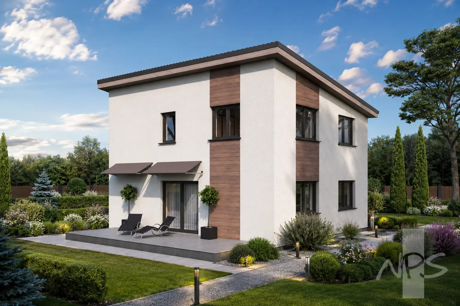Proiect de casa cu etaj 146 m²: 3 Dormitoare, 2 Bai, Garaj