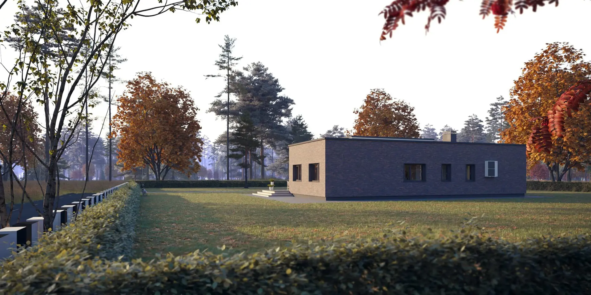 Proiect de casa parter 138 m²: 3 Dormitoare, 1 Bai, Bucatarie deschisa, Garaj