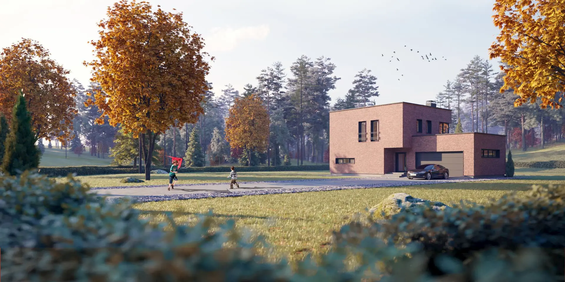 Proiect de casa cu etaj 178 m²: 3 Dormitoare, 3 Bai, Bucatarie deschisa, Garaj