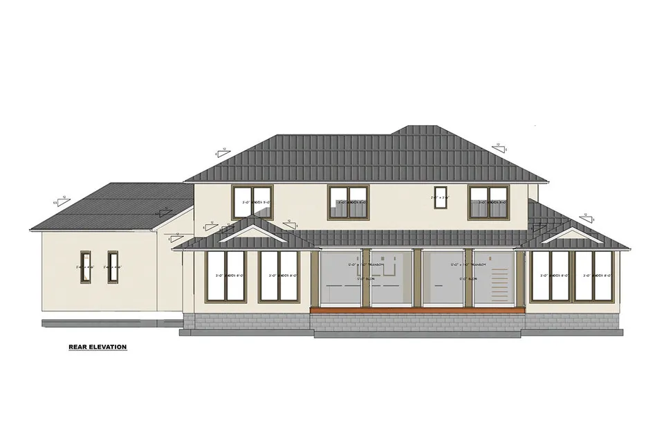 Proiect de casa cu etaj 475 m²: 6 Dormitoare, 5 Bai, Bucatarie deschisa, Garaj