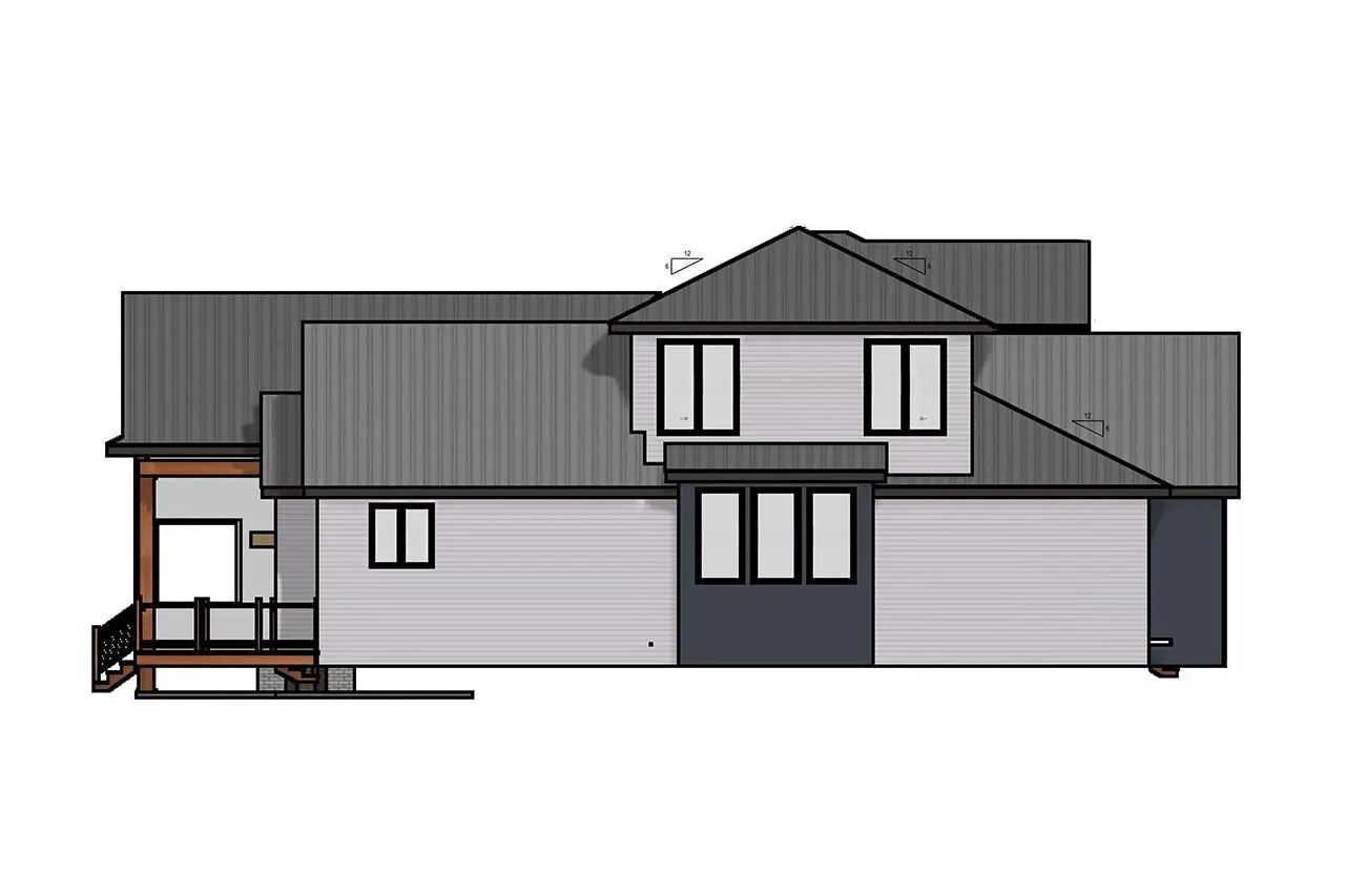Proiect de casa cu etaj 350 m²: 3 Dormitoare, Birou, 3 Bai, Bucatarie deschisa, fara Garaj