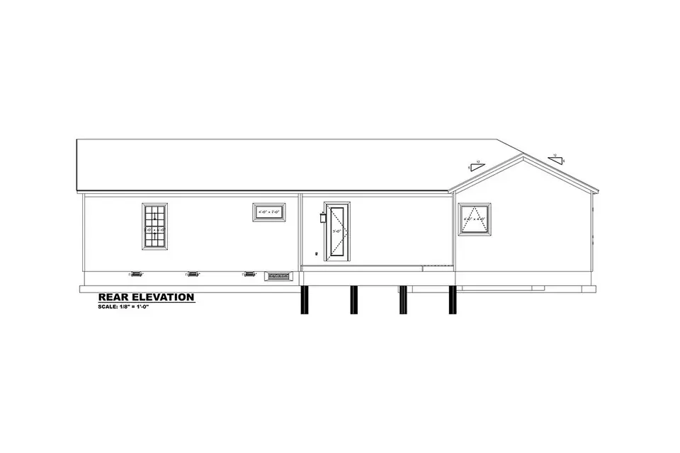 Proiect de casa parter 238 m²: 3 Dormitoare, 3 Bai, Bucatarie deschisa, fara Garaj