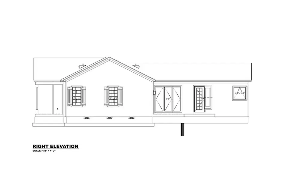 Proiect de casa parter 238 m²: 3 Dormitoare, 3 Bai, Bucatarie deschisa, fara Garaj