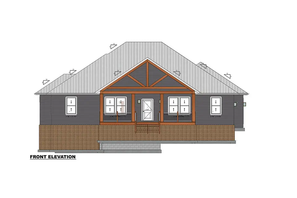 Proiect de casa parter 262 m²: 3 Dormitoare, 3 Bai, Bucatarie deschisa, Garaj