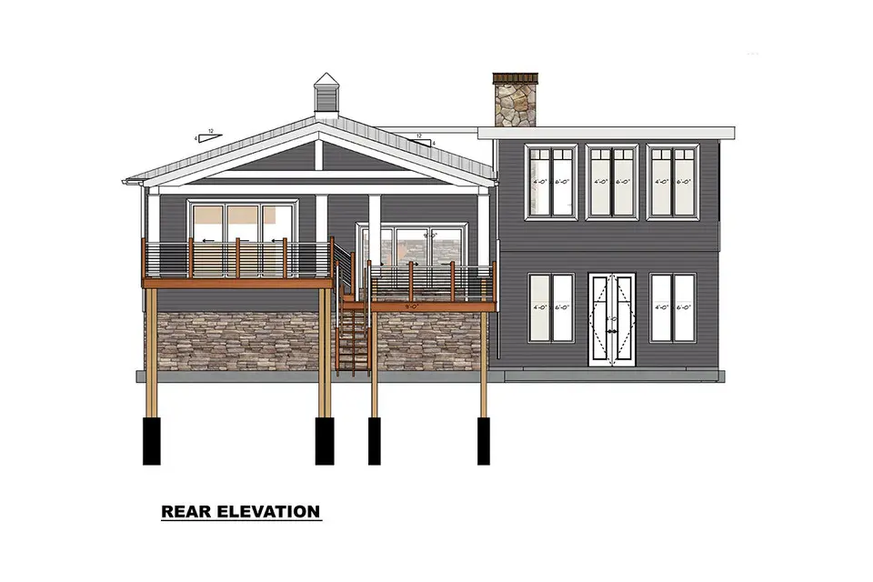 Proiect de casa parter + demisol 204 m²: 3 Dormitoare, 3 Bai, Bucatarie deschisa, fara Garaj