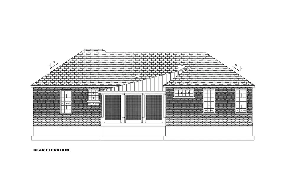 Proiect de casa parter 205 m²: 4 Dormitoare, 4 Bai, Bucatarie deschisa, fara Garaj