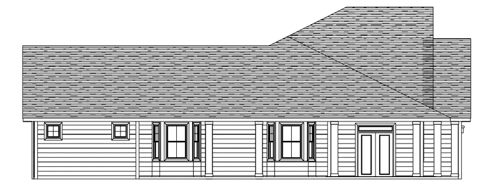 Proiect de casa parter 306 m²: 3 Dormitoare, Birou, 4 Bai, Bucatarie deschisa, Garaj
