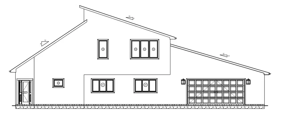 Proiect de casa parter cu mansardă 250 m²: 3 Dormitoare, 3 Bai, Garaj