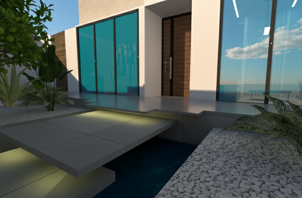 Proiect de casa cu etaj 283 m²: 3 Dormitoare, Birou, 3 Bai, Bucatarie deschisa, fara Garaj