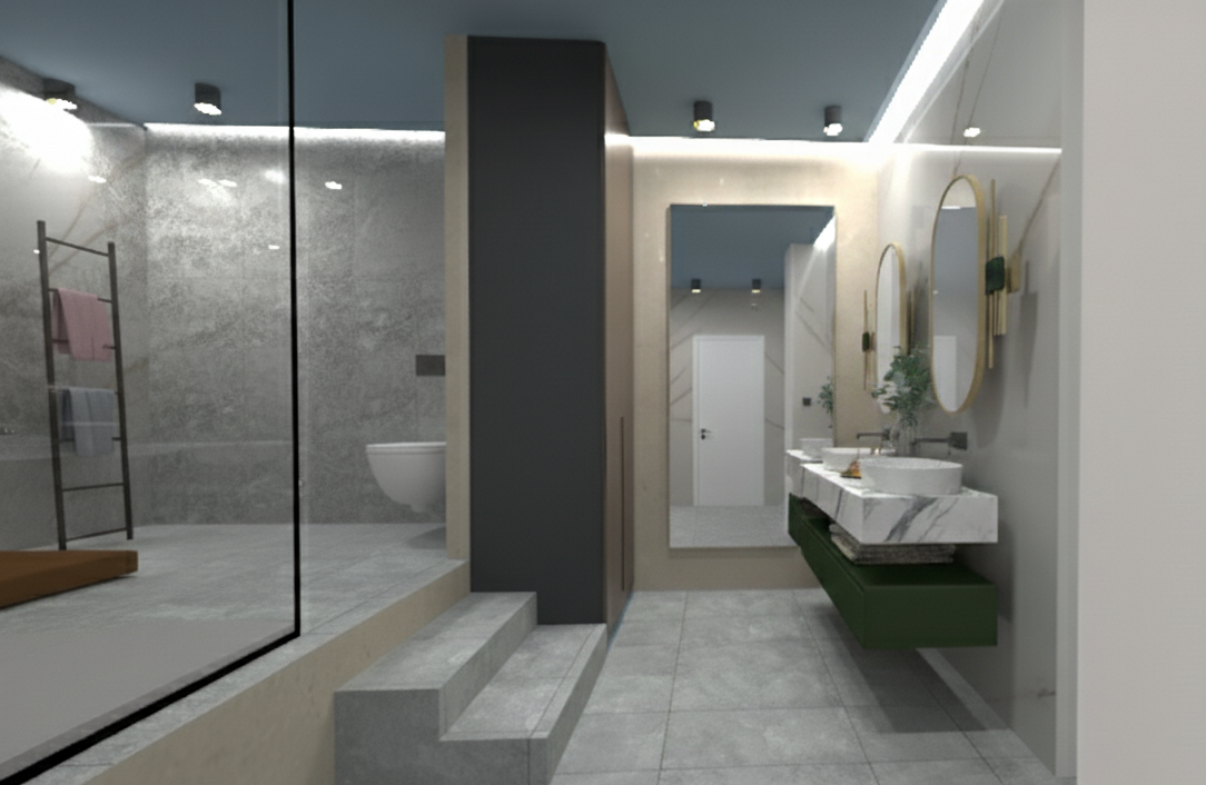 Proiect de casa cu etaj 283 m²: 3 Dormitoare, Birou, 3 Bai, Bucatarie deschisa, fara Garaj