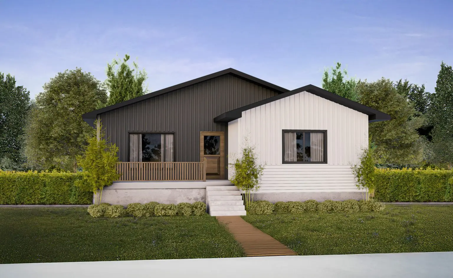 Proiect de casa parter 129 m²: 3 Dormitoare, 1 Bai, fara Garaj