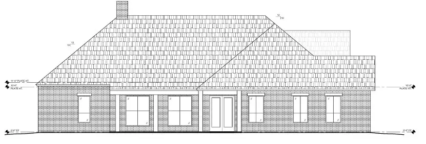 Proiect de casa parter 242 m²: 4 Dormitoare, Birou, 3 Bai, Bucatarie deschisa, fara Garaj