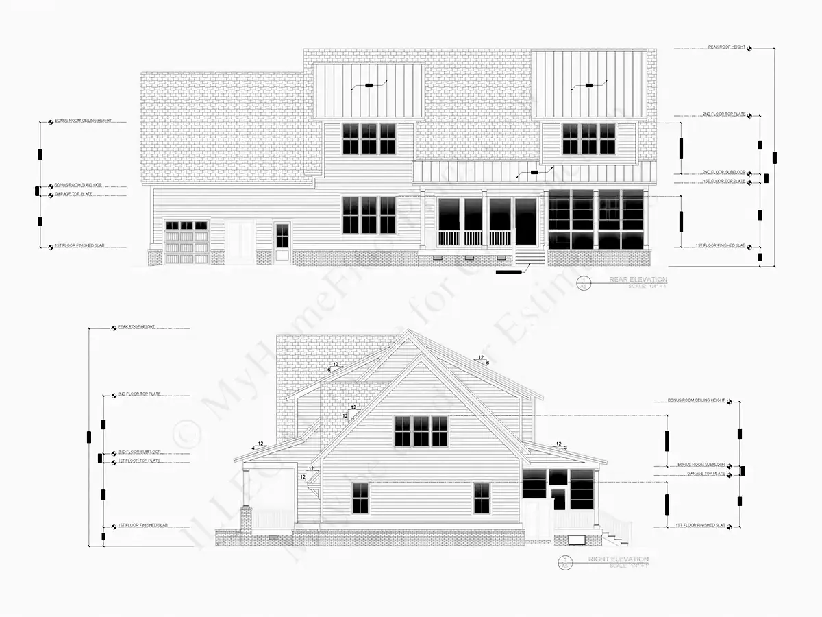 Proiect de casa parter cu mansardă 315 m²: 4 Dormitoare, Birou, 4 Bai, Bucatarie deschisa, Garaj