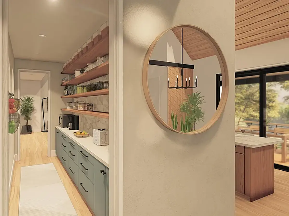 Proiect de casa parter 181 m²: 3 Dormitoare, 2 Bai, Bucatarie deschisa, fara Garaj
