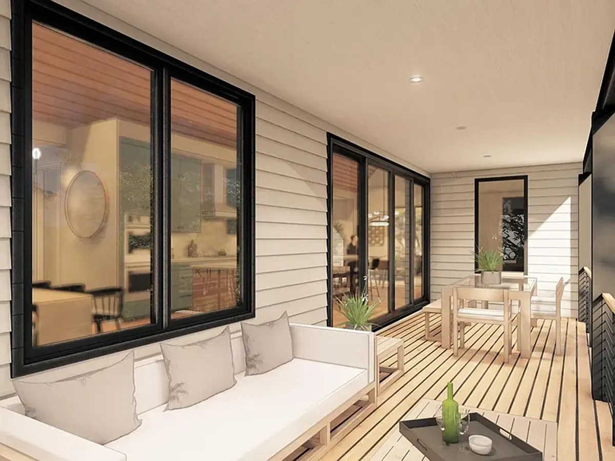 Proiect de casa parter 181 m²: 3 Dormitoare, 2 Bai, Bucatarie deschisa, fara Garaj