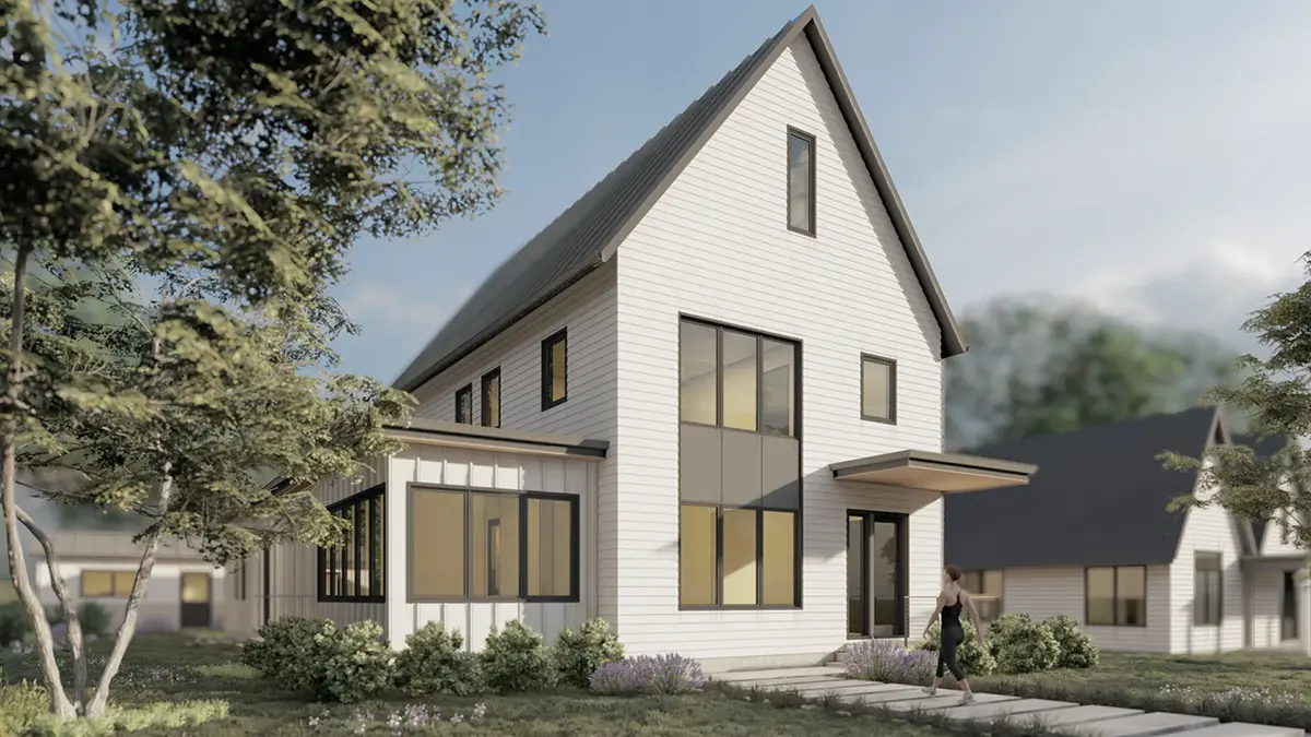 Proiect de casa cu etaj 299 m²: 4 Dormitoare, Birou, 4 Bai, Bucatarie deschisa, fara Garaj