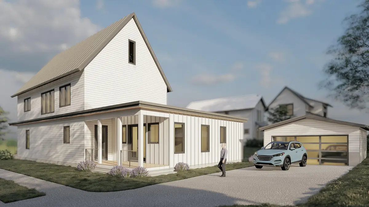 Proiect de casa cu etaj 299 m²: 4 Dormitoare, Birou, 4 Bai, Bucatarie deschisa, fara Garaj