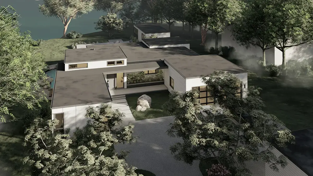 Imagini principale 5 – Proiect de casa parter 347 m²: 4 Dormitoare, Birou, 6 Bai, Bucatarie deschisa, Garaj — 13794R
