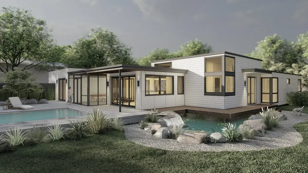 Imagini principale 6 – Proiect de casa parter 347 m²: 4 Dormitoare, Birou, 6 Bai, Bucatarie deschisa, Garaj — 13794R