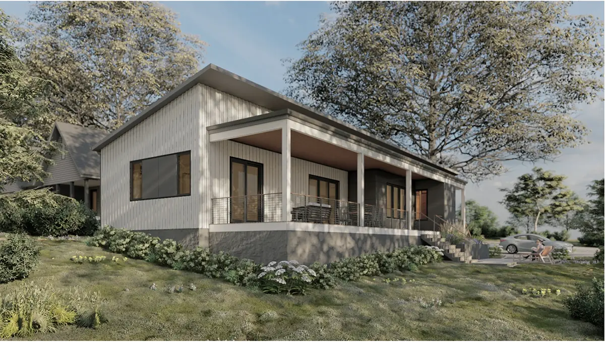 Imagini principale 5 – Proiect de casa parter 196 m²: 4 Dormitoare, Birou, 4 Bai, Bucatarie deschisa, fara Garaj — 31176R