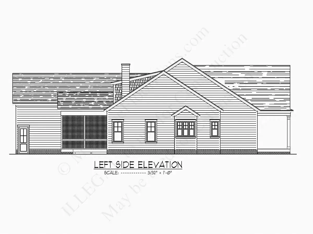 Fațade 7 – Proiect de casa parter cu mansardă 436 m²: 4 Dormitoare, Birou, 5 Bai, Bucatarie deschisa, Garaj — 62850R