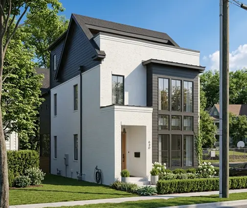 Miniatură 1 – Proiect de casa cu 2 etaje 238 m²: 4 Dormitoare, 3 Bai, Bucatarie deschisa, fara Garaj — 57019R