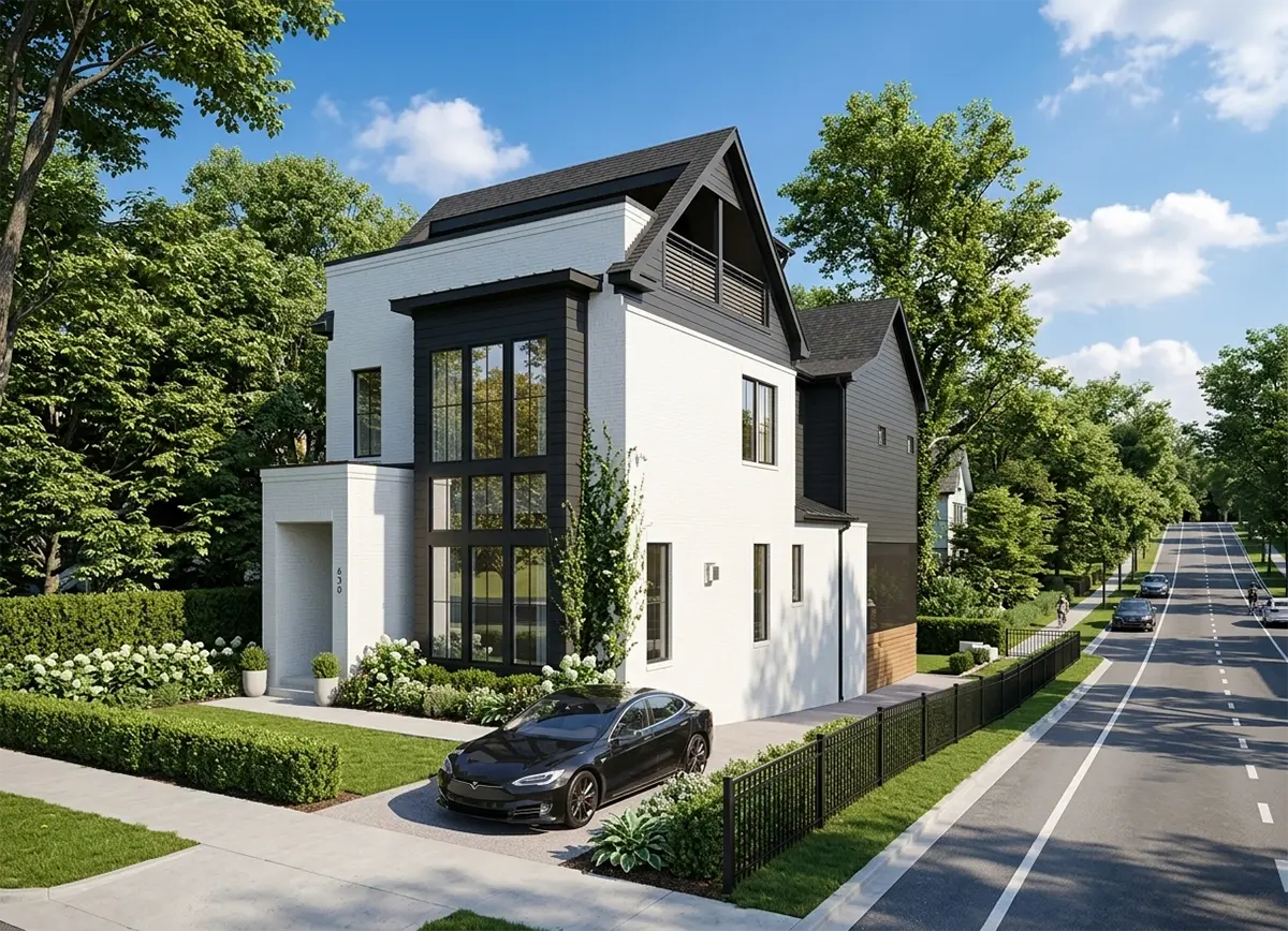 Imagini principale 2 – Proiect de casa cu 2 etaje 238 m²: 4 Dormitoare, 3 Bai, Bucatarie deschisa, fara Garaj — 57019R
