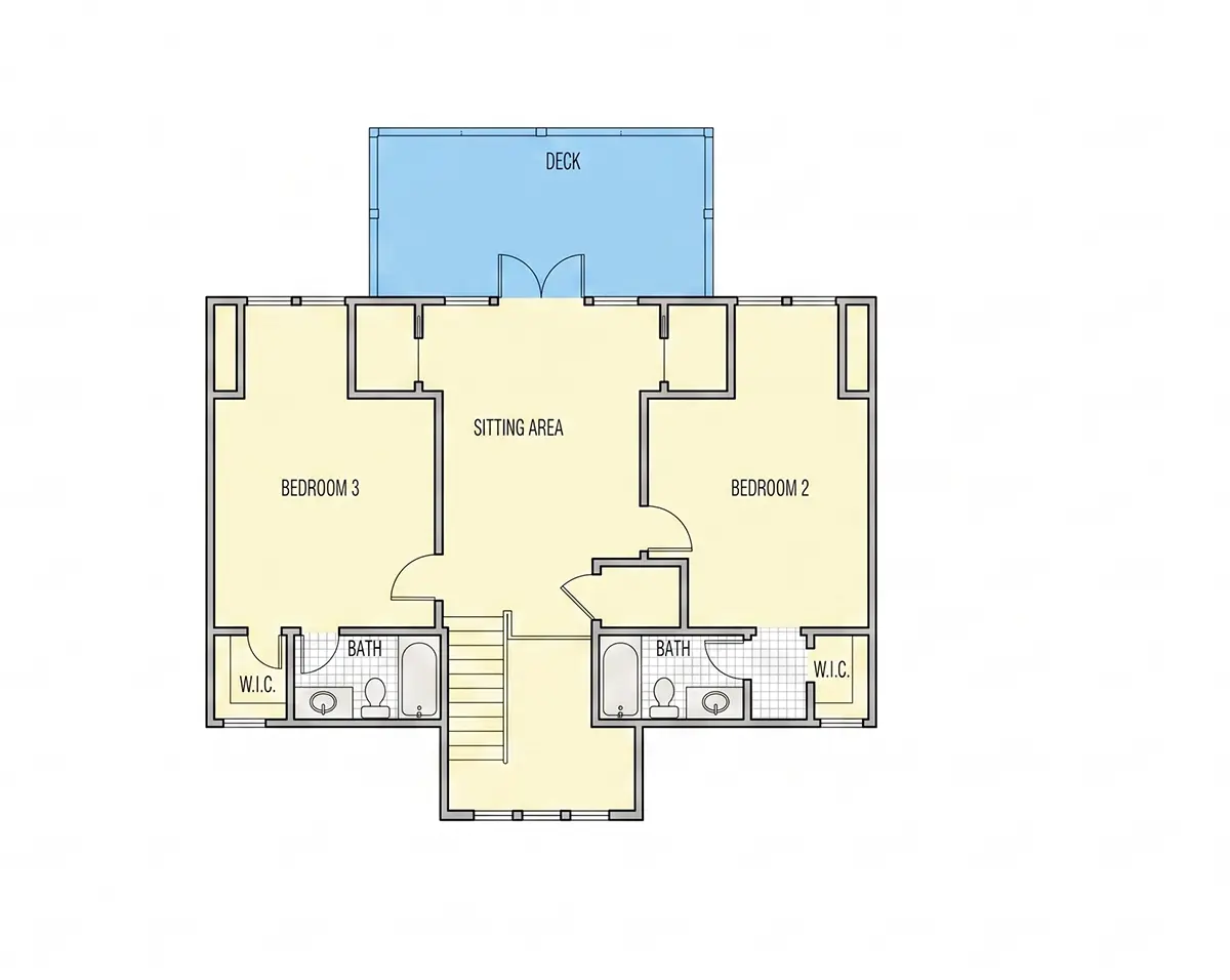 Etaj 1 11 – Proiect de casa parter cu mansardă 221 m²: 3 Dormitoare, 4 Bai, Bucatarie deschisa, fara Garaj — 95791R